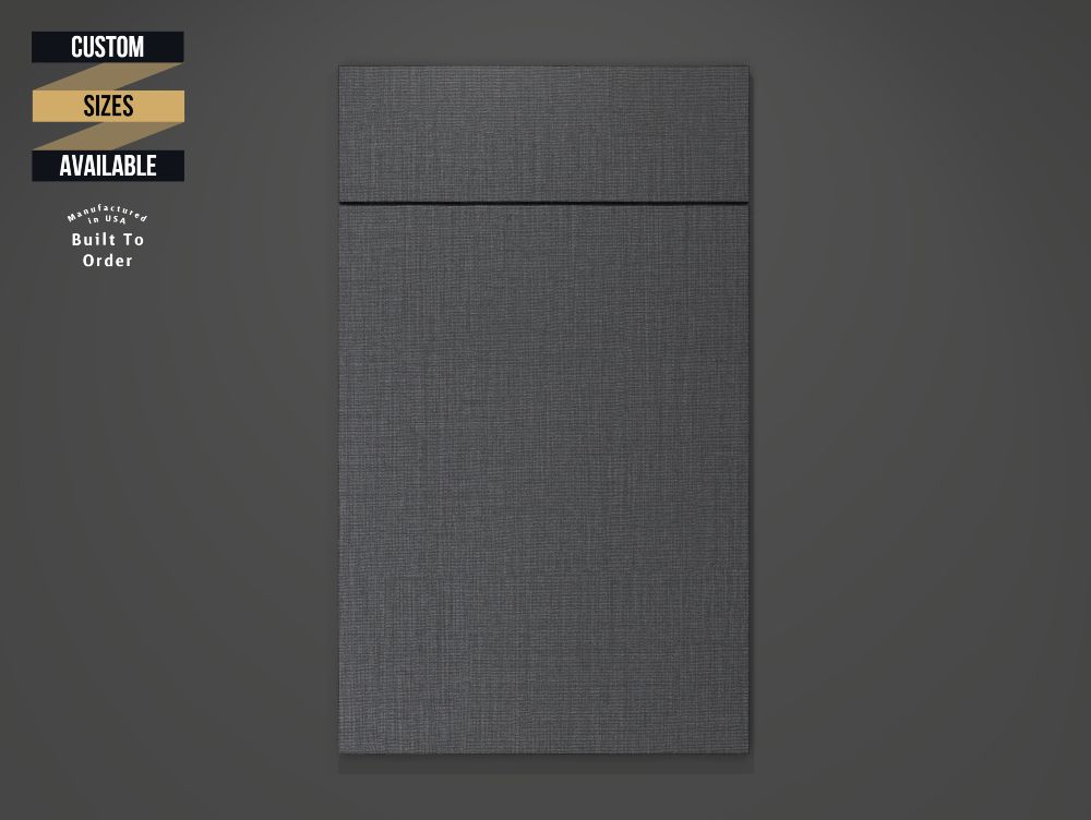 Fabric Charcoal Sample Door on Grey Background