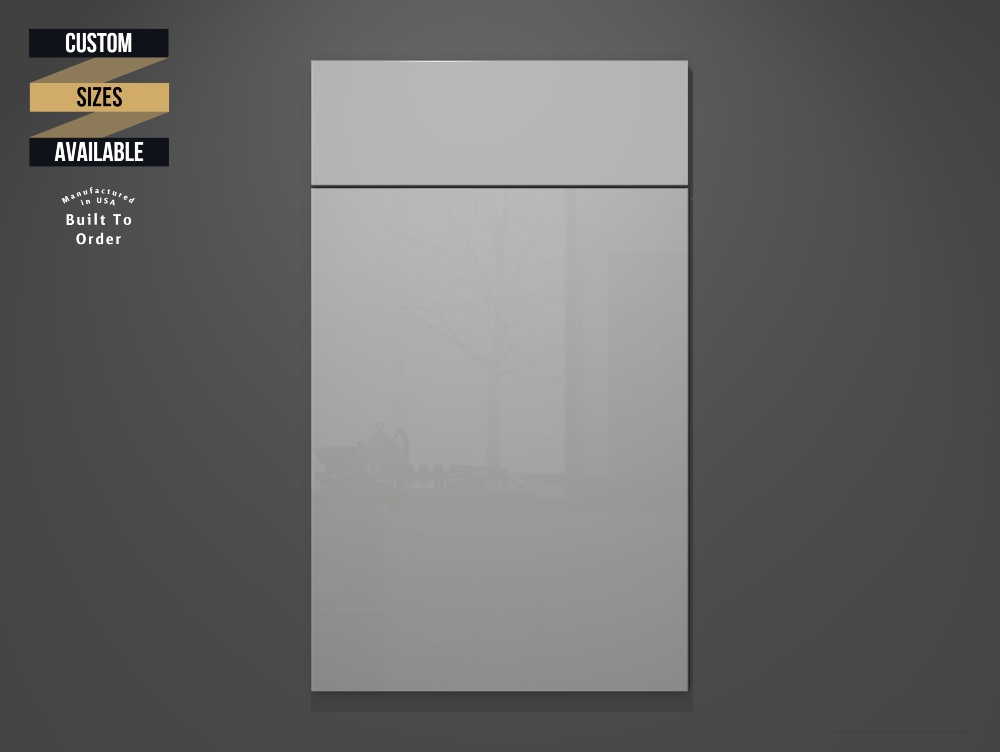 Glossy Ash Sample Door on Grey Background